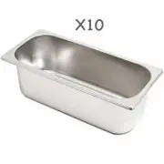 10x Ice Cream Napoli Pan 5L Stainless Steel for Gelato Display Scoop Freezer