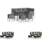 L-shaped Couch Sofa Set 5 Piece Outdoor Sofa with Cushions Poly Rattan vidaXL