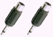 (2 PACK) PROCRAFT AD112-2X ADAPTER RCA Female to 1/8" MONO Male