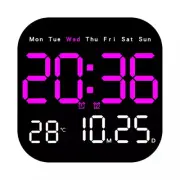 Stylish Large Digital Wall Clock with Week and Date Display Remote Controlled