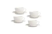 Shervin Verkil Prominence 4-piece Cup & Saucer Set - White