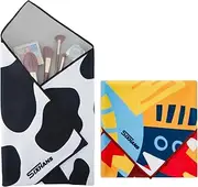 2Pack Self-Adhesive Magic Cloth Makeup Bag Lay Flat Travel Organizer-Portable Cosmetic Pouch for Beauty Essential,Camera Wrap,Laptop Protective Cover Multi-Purpose for Women&Girl Large Size19.7"x19.7”