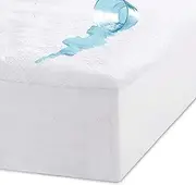 Luxton Cotton Waterproof Mattress Protector Single Size Fully Fitted Cotton Terry Towelling Mattress Protector Hypoallergenic and Anti Dust Mite TPU Layer (Single Size)