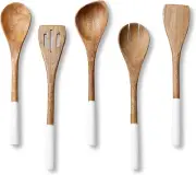 Wooden Spoons for Cooking Set for Kitchen, Non Stick Cookware Tools or Utensils