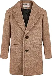 [WULFUL] Boys Wool Coat Single Breasted Trench Coat Winter Pea Coat