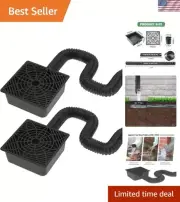 2PCS Adjustable No Dig Downspout Extensions with Leak-Proof Splash Block Kit