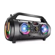 Bluetooth Speaker, 30W Portable Bluetooth Boombox with Subwoofer, FM Radio,