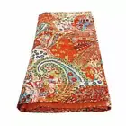 Kantha Quilt Queen Size Bedspread Paisley Handmade Bedspread Indian Cotton Throw