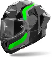 Airoh GP 800 Competition Carbon Helmet, black-grey-green, Size S for Men Black Grey Green