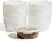 BINO | 8 Oz Deli Containers with Lids - 20 Pack | Food Storage Containers with lids | Freezer Safe, Microwaveable Plastic Containers with Lids for Meal Prep, Leftovers, Soups, Salads Takeout Catering