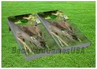 VINYL CORNHOLE BEANBAG Boards Grazing Family of Deer Wraps 1112