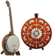 5 String 11 inch Banjo, curly maple MOP inlaid Resonator, HARD CASE,BBO11