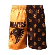 Hawthorn Hawks AFL AF9263 Boys Team Logo Printed Satin Boxer Shorts New
