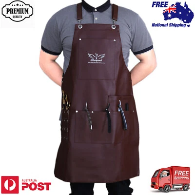 Professional Barber Salon Apron PU Leather Gown Cape Hair Cutting Hairdressing