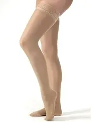 BSN Medical/Jobst 119656 Ultra Sheer Compression Stocking, Thigh High, 20-30 MMHG, Closed Toe, Lace, Petite, Suntan, Small, Pair