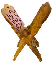 Teak Wood Elephant Leaf Vintage Foldable Book Holder