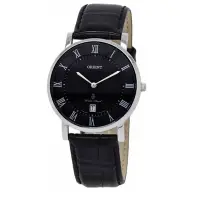 在飛比找Yahoo奇摩購物中心優惠-ORIENT東方 經典石英黑色皮革錶帶手錶 FGW0100G