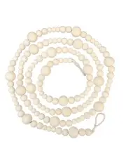 Wood Bead Garland Without Tassels, 84 Inch Natural Wooden Beads Garland, 7 Fe...