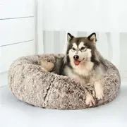 Pawz Pet Beds Dog Cat Soft Warm Kennel Round Calming Nest Cave AU Coffee