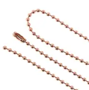 Rose Gold Stainless Steel Ball Chain Necklaces 28" - 2.5mm - 5 Necklaces - N570