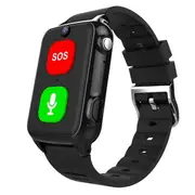 Elderly GPS Watch 4G Tracking Bracelet Health Temperature SOS Old People Locator GPS Tracker Wristw Black