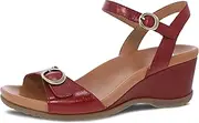 [Dansko] Arielle Wedge Sandal for Women – Cushioned, Contoured Footbed for All-Day Comfort and Support – Adjustable Hook & Loop Strap with Buckle Detail – Lightweight Rubber Outsole