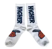 Higher Knowledge HGHR Crew Socks White