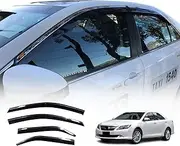 OAD4X4 Weathershields Compatible with Toyota Aurion 2012-2017, Stainless Edge Weather Shields Window Visors Wind Deflectors Sun Rain Guard 4PCS Set