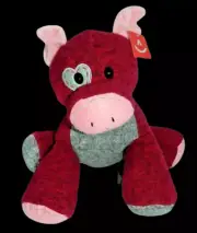 Aurora Penelope Pig Pink Plush Hearts 13" NWT
