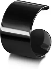 [TGNEL] Pure Titanium Earring Cuffs for Men, Single Wrap Cuff Earring Non Piercing Adjustable Gold, Titanium, No Gemstone