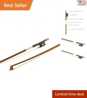 Handcrafted Premium 1/4 Size Violin Bow - High-Quality Ebony Frog - Brazilwood