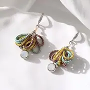 MAYJAI Handmade copper chain earrings made of genuine gold electroplated silver needle zircon