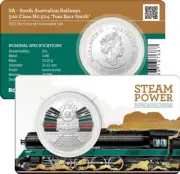 2022 50c Steam Power SA Railways No.504 Tom Barr Smith Train Coin Card RAM UNC