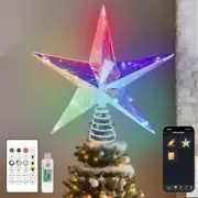 Christmas Tree Topper, 11.45" RGB LED Lighted Star Tree Topper Night Multicolor