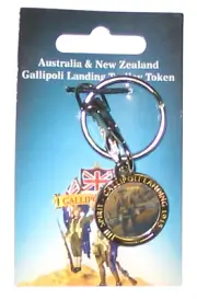 Australia & New Zealand Gallipoli Landing Trolley Token New on card.