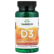 Swanson, Vitamin D3, Higher Potency, 50 mcg (2,000 IU), 250 Capsules