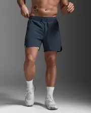 Motion 2-in-1 5 Inch Shorts, 2XU, S, Indigo/White, Male