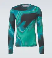 [Aztech Mountain] Aztech Mountain Aztech Next To Skin printed ski top M/L blue