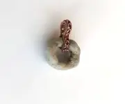 Hag Stone Copper Pendant Hand Crafted Wire Wrapped necklace holey beach rock USA