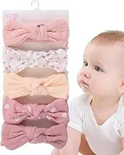 Headband bows for girls, baby bows and headbands, baby headband bows, 7.1 x 1.4 inch hair bands with knots, elastic head wrap accessories for daily wear