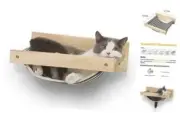 FUKUMARU Cat Hammock Wall Mounted Large Cats Shelf - Modern Beds Black Stripe