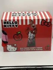 SANRIO HELLO KITTY Adult Silk Snuggie Comfy Throw Blanket With Sleeves Rare Item