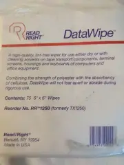 Read Right DataWipe Office Equipment Cleaner Cloth, White, 75/Pack (REARR1250)
