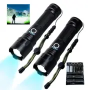 Flashlight Rechargeable 2 Pack Flashlights High Lumens Super Bright LED Flash...