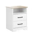 Farmhouse Nightstand Bedside Table Nightstand for White and Oak Rustic Ridge