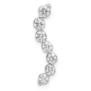 14k White Gold 1/2 Ct. Lab Grown Diamond VS/SI+ G+ Seven Stone Curved Bar Chain Slide Pendant