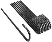 Heavy Duty J Hook Steel Rebar Ground Stake 12in Length 3/8" Diameter (10 Pack)
