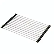 Kitchen Dish Rack Drying Drainer Over Sink Stainless Steel Rack Roll Up Foldable