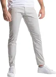 [Aosufei] Men's Slim Fit Casual Straight Leg Pants Solid Business Quick Dry Trousers Stylish Classic Outdoor Pants