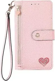 [YBROY] Case for Oppo A78 5G, Magnetic Flip Leather Premium Wallet Phone Case, with Card Slot and Folding Stand, Case Cover for Oppo A78 5G.(Pink)